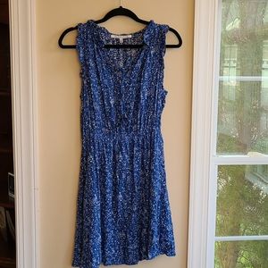 Blue and White Rayon Sleeveless Sun Dress - Rare